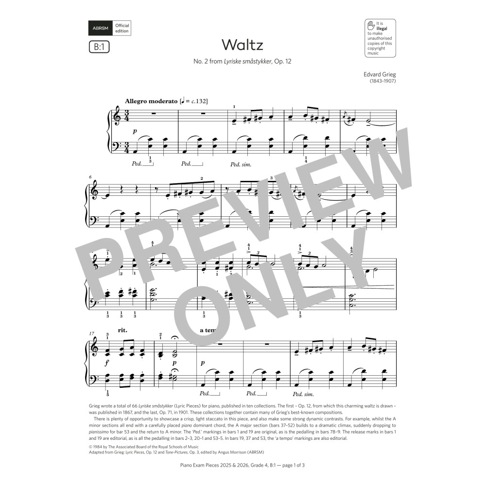 Waltz (Grade 4, list B1, from the ABRSM Piano Syllabus 2025 & 2026)