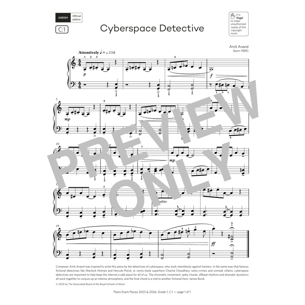 Cyberspace Detective (Grade 1, list C1, from the ABRSM Piano Syllabus 2025 & 2026)