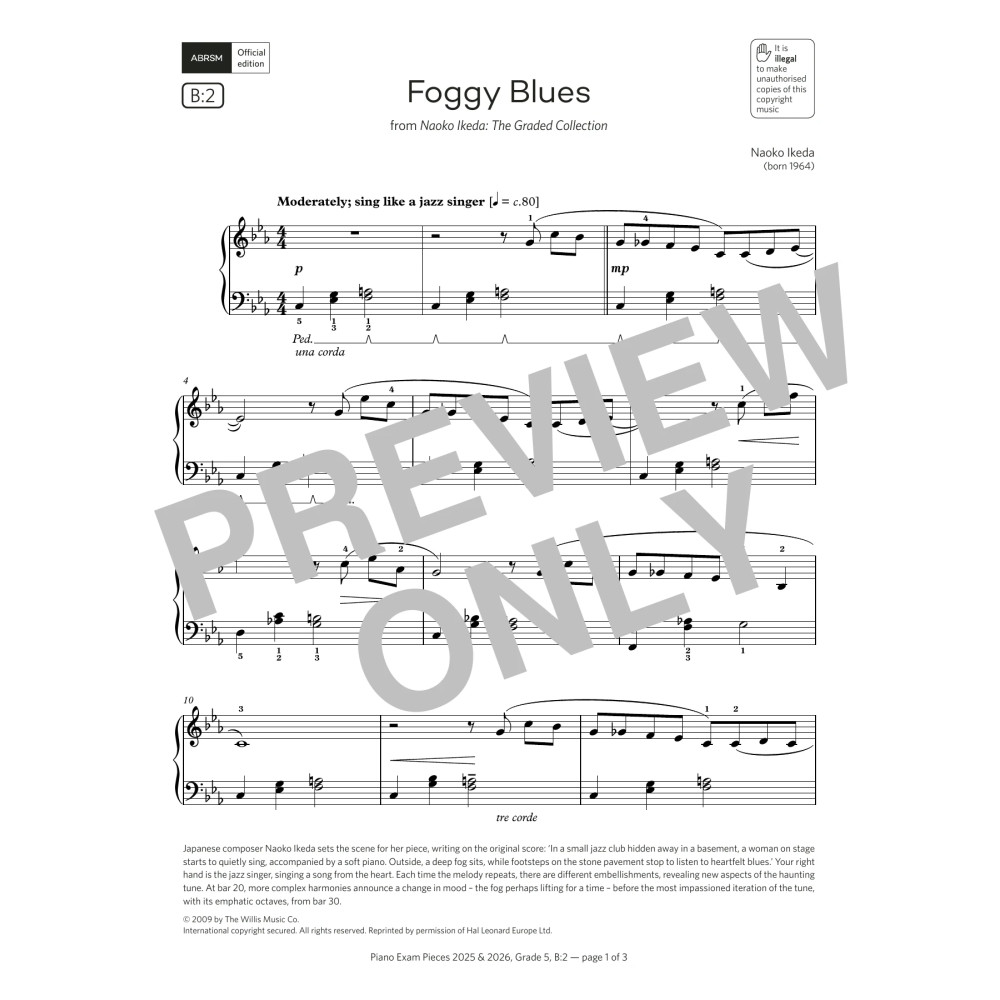 Foggy Blues (Grade 5, list B2, from the ABRSM Piano Syllabus 2025 & 2026)