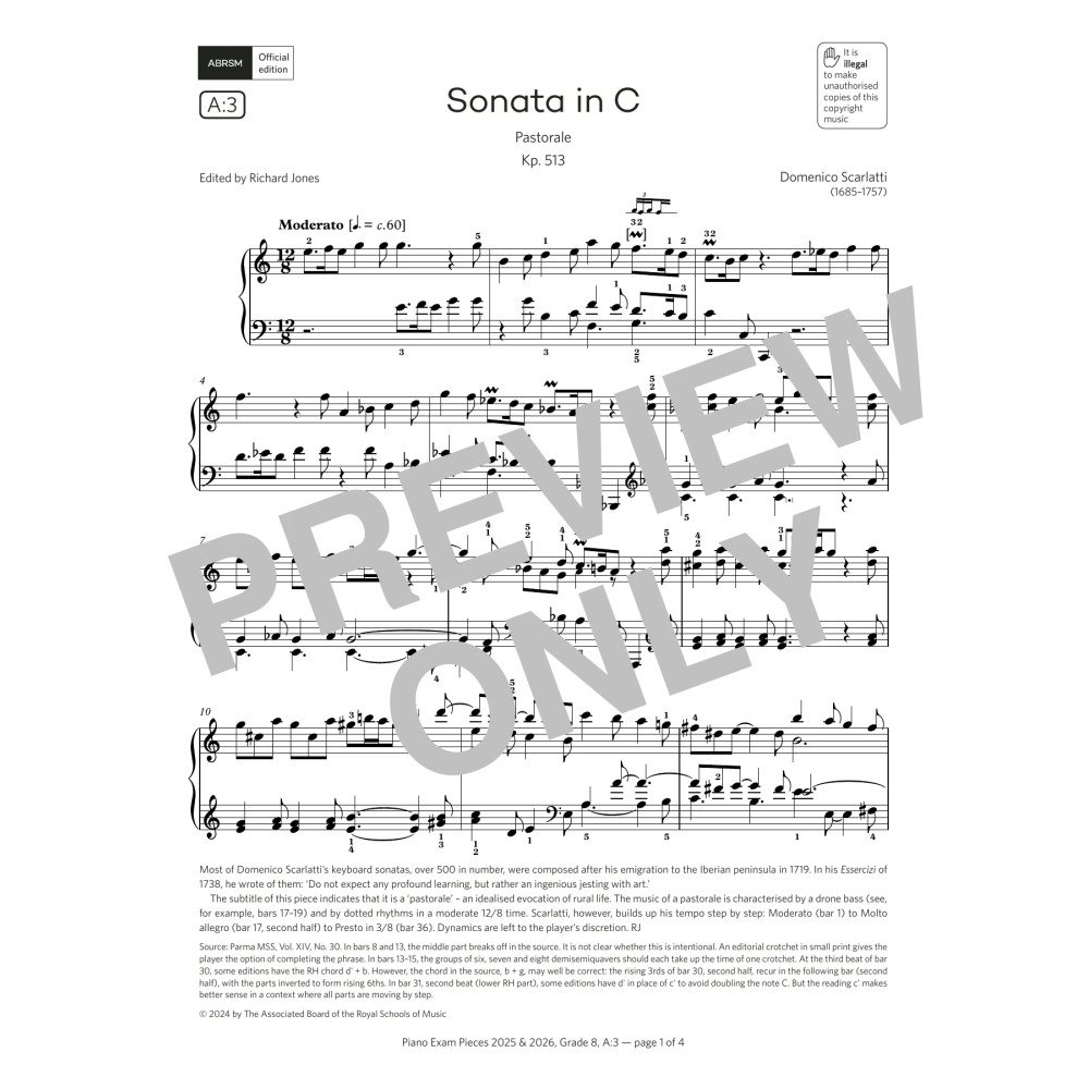 Sonata in C (Grade 8, list A3, from the ABRSM Piano Syllabus 2025 & 2026)