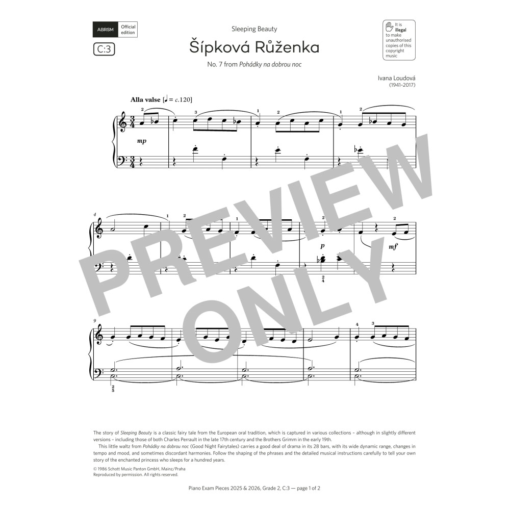 Sipkova Ruzenka (Grade 2, list C3, from the ABRSM Piano Syllabus 2025 & 2026)