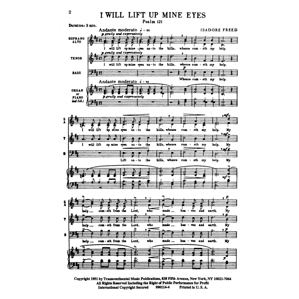 Psalm 121: I Will Lift Up Mine Eyes (from Three Psalms)