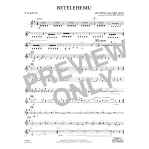 Betelehemu (arr. Michael Brown) - Bb Clarinet 2