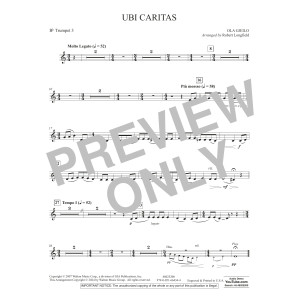 Ubi Caritas (arr. Robert Longfield) - Bb Trumpet 3