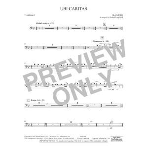 Ubi Caritas (arr. Robert Longfield) - Trombone 1