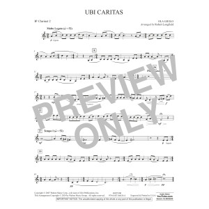 Ubi Caritas (arr. Robert Longfield) - Bb Clarinet 2