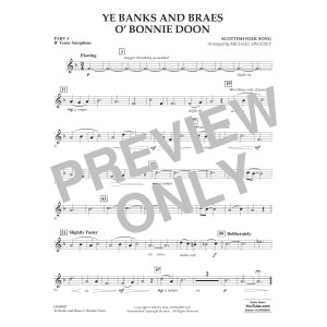 Ye Banks And Braes O' Bonnie Doon (arr. Michael Sweeney) - Pt.3 - Bb Tenor Saxophone