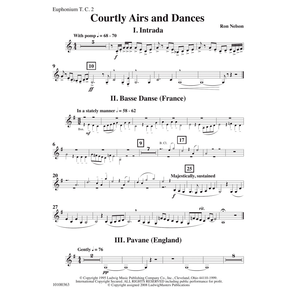 Courtly Airs and Dances - Bb Euphonium 2 T.C.