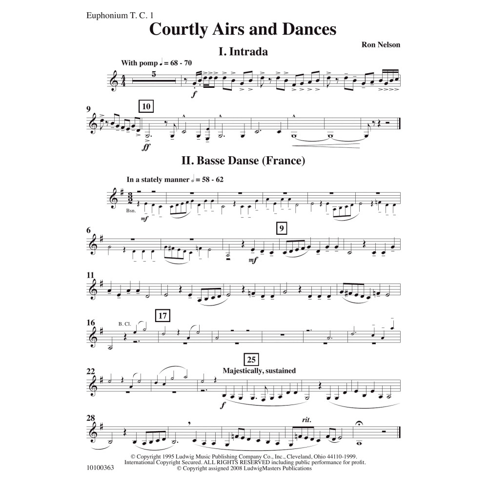 Courtly Airs and Dances - Bb Euphonium 1 T.C.