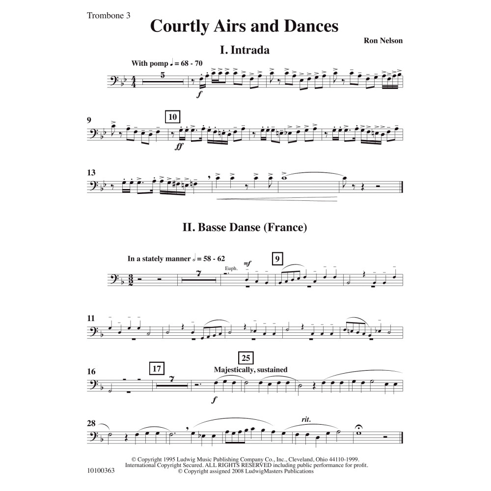 Courtly Airs and Dances - Trombone 3