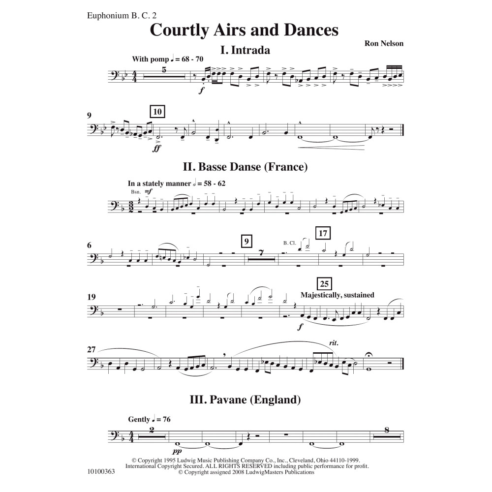 Courtly Airs and Dances - Bb Euphonium 2 B.C.