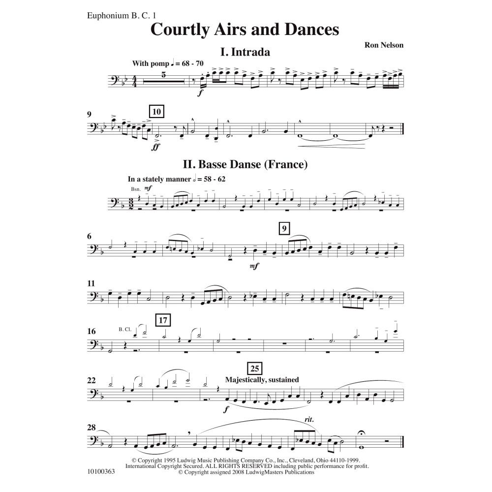 Courtly Airs and Dances - Bb Euphonium 1 B.C.