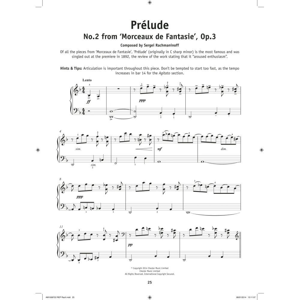 Morceaux De Fantaisie Opus 3 No. 2 Prelude In C Minor