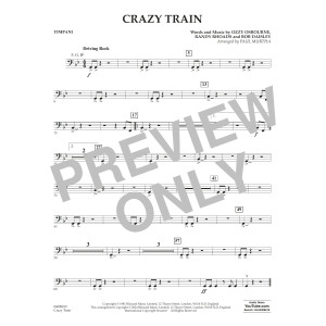 Crazy Train (arr. Paul Murtha) - Timpani