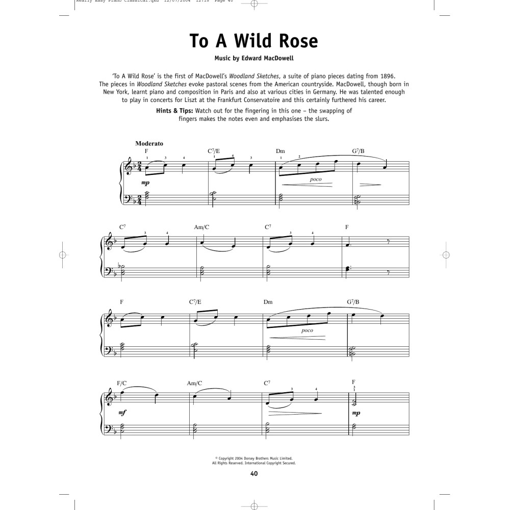 To A Wild Rose, Op. 51, No. 1