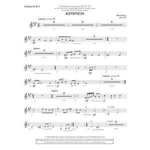 Kindness - Bb Clarinet 2