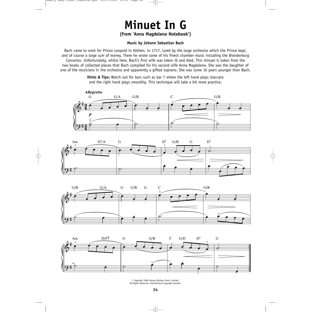 Minuet In G Major, BWV Anh. 114