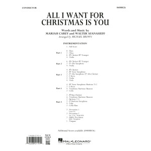 All I Want For Christmas Is You (arr. Michael Brown) - Conductor Score (Full Score)