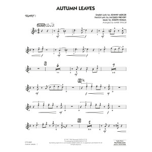 Autumn Leaves (Key: C minor) (arr. Mark Taylor) - Trumpet 1
