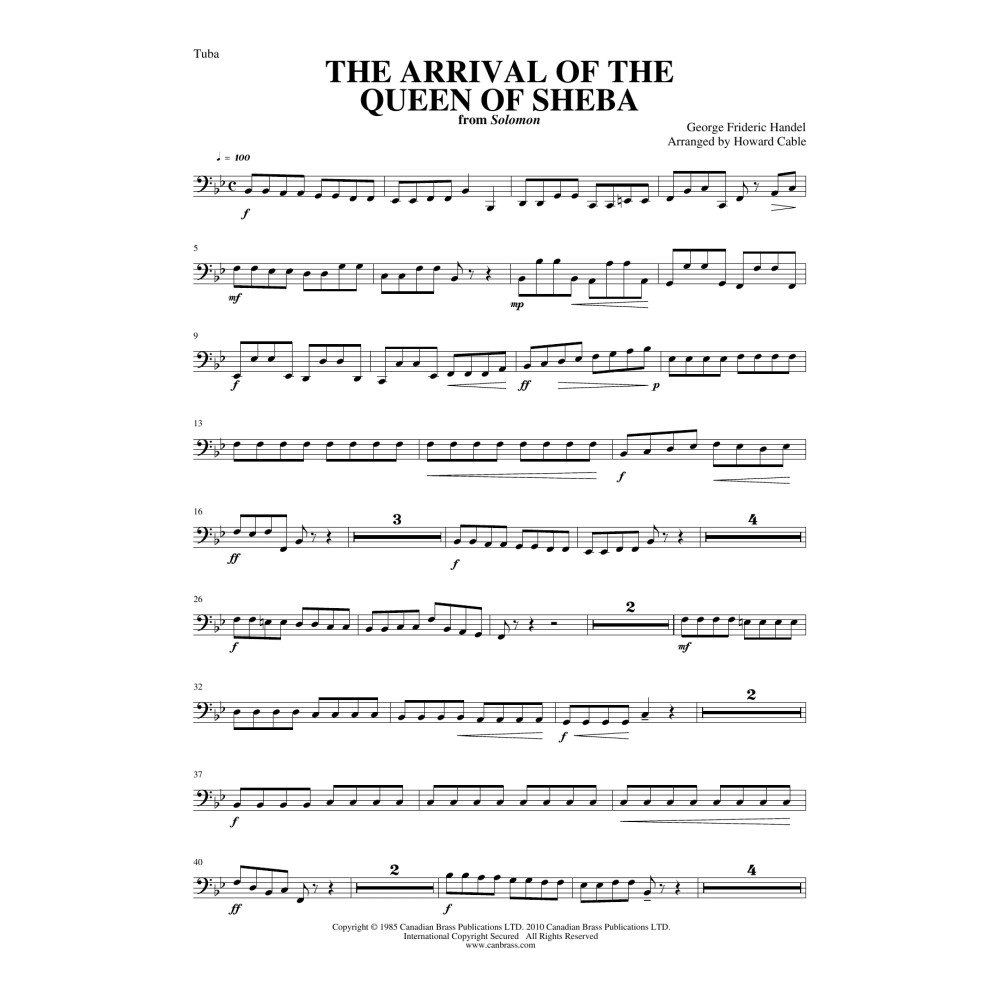 Arrival of the Queen of Sheba - Tuba