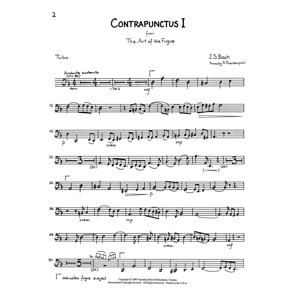 The Art of the Fugue Suite - Tuba