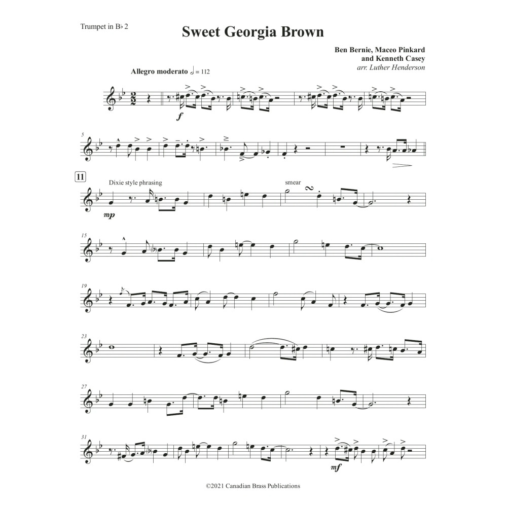 Sweet Georgia Brown - Bb Trumpet 2