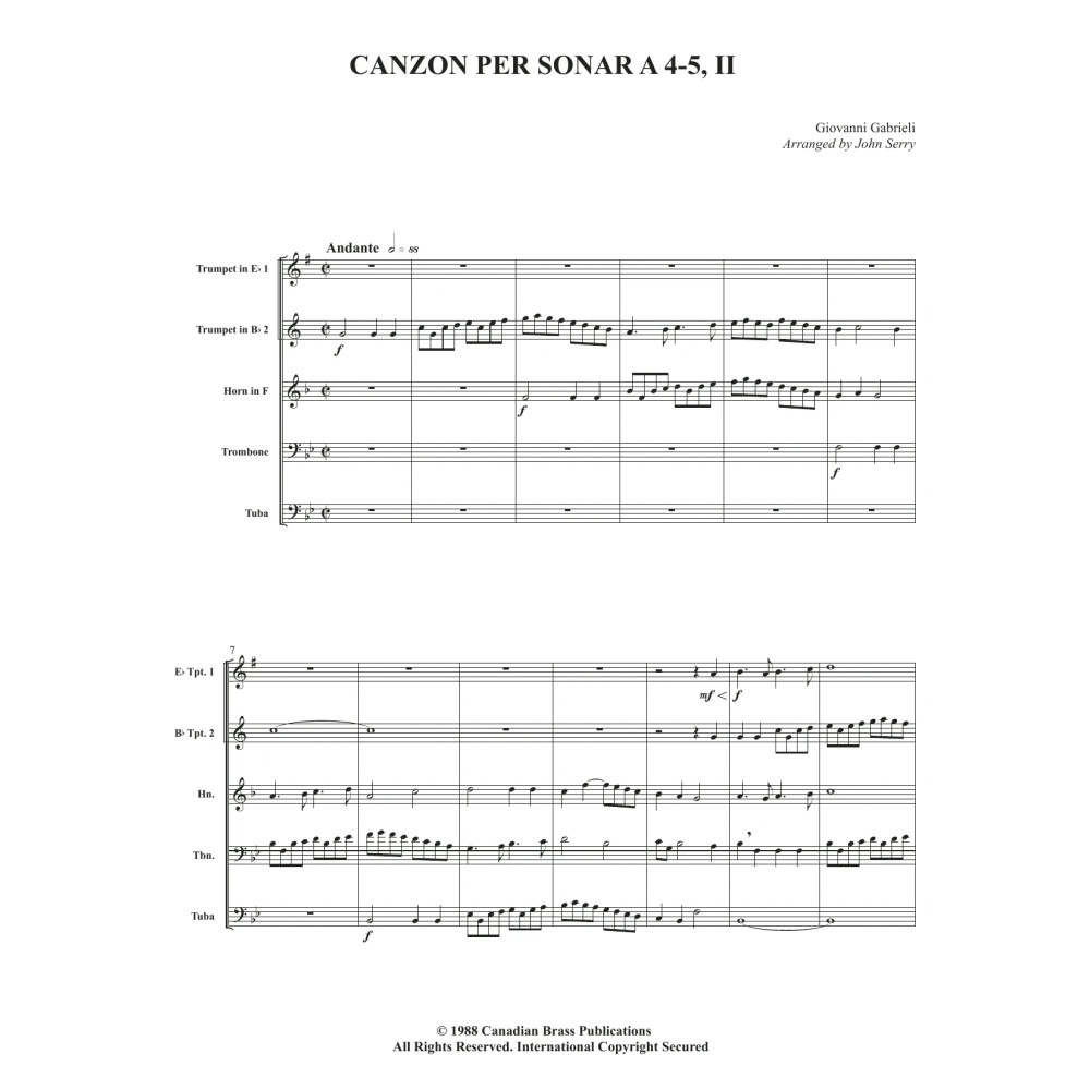Canzon per Sonar A 4-5, II - Full Score