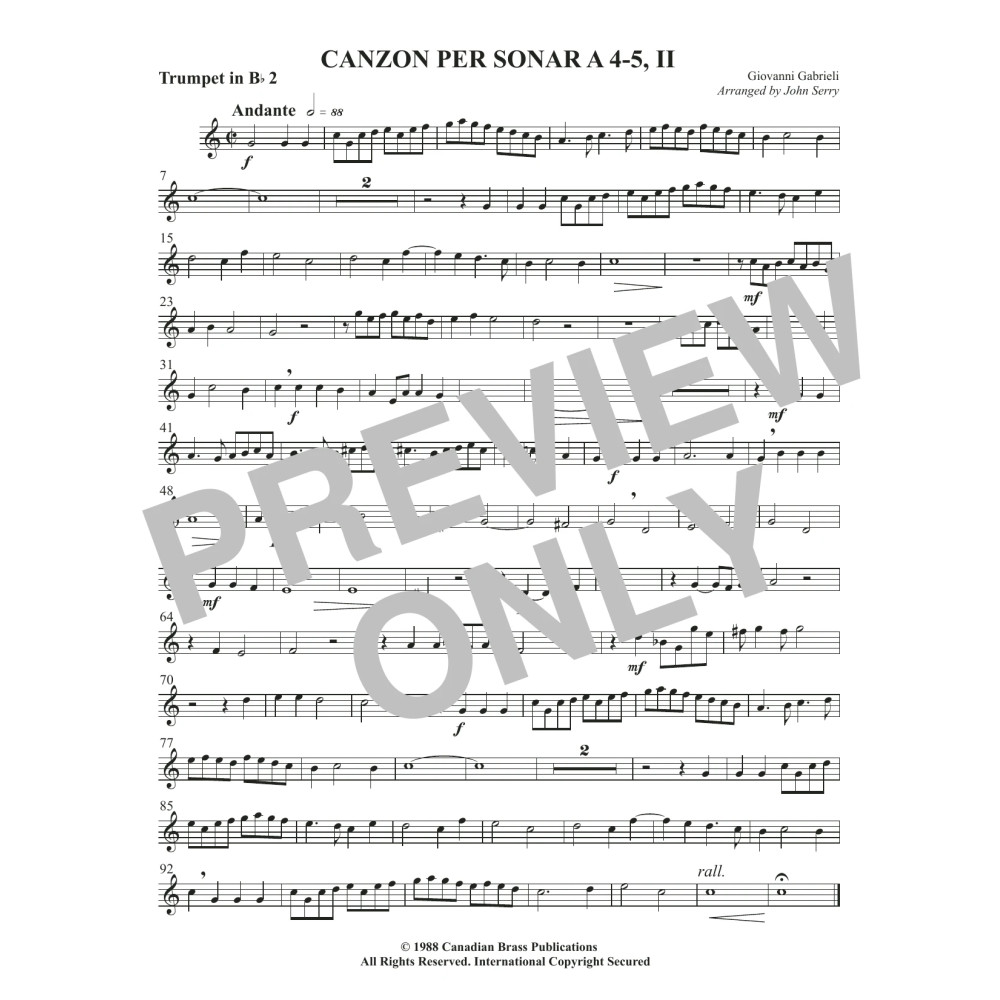 Canzon per Sonar A 4-5, II - Bb Trumpet 2