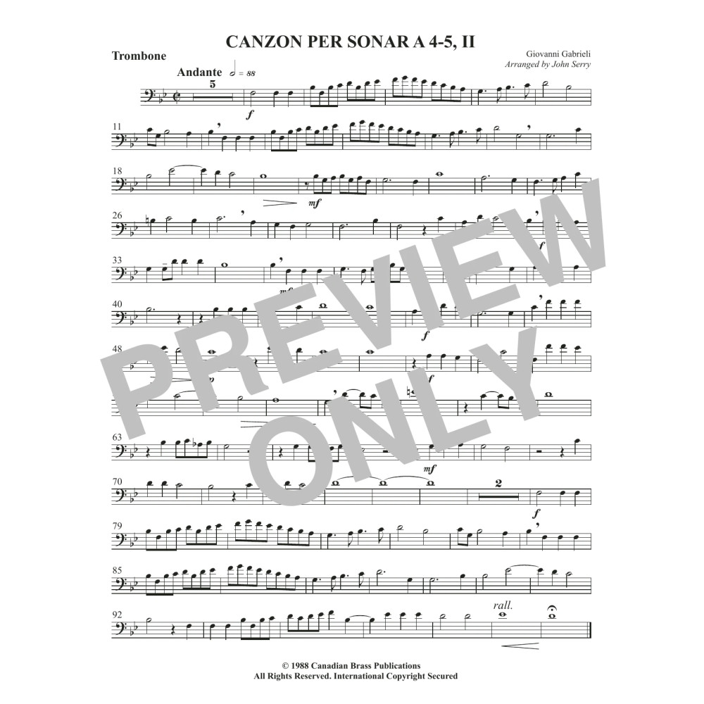 Canzon per Sonar A 4-5, II - Trombone