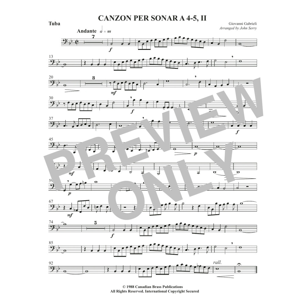 Canzon per Sonar A 4-5, II - Tuba