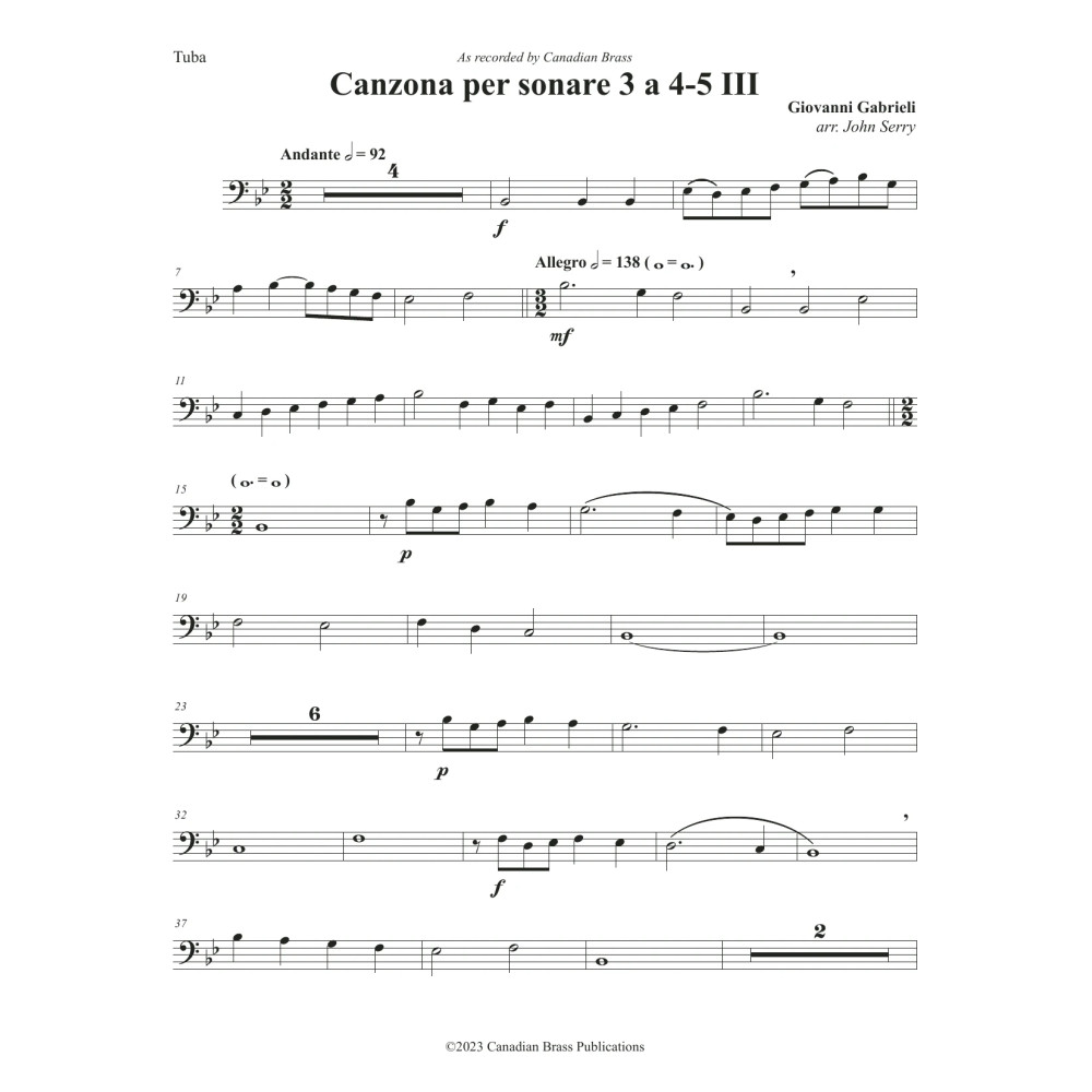 Canzon per Sonar A 4-5, III - Tuba