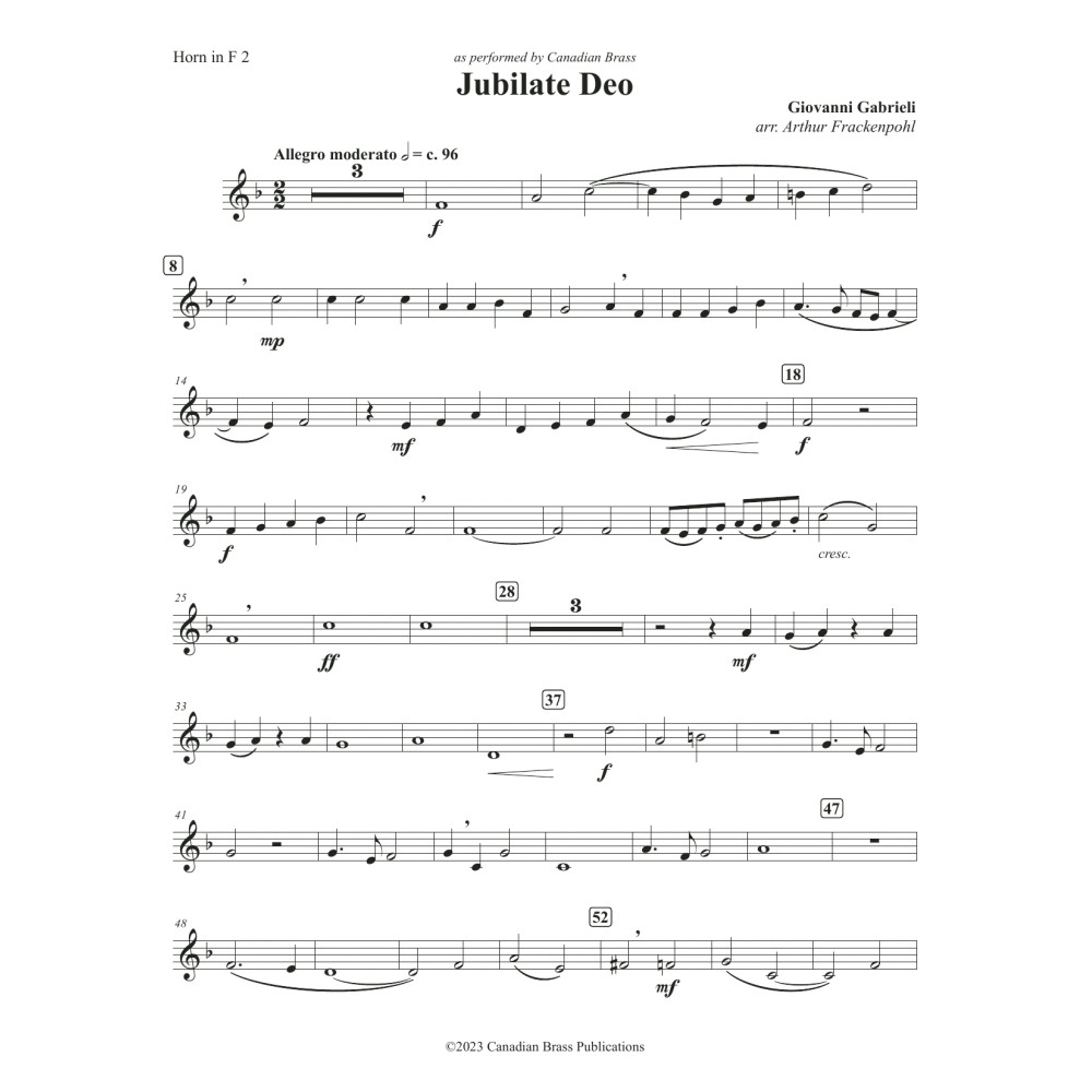 Jubilate Deo - F Horn 2