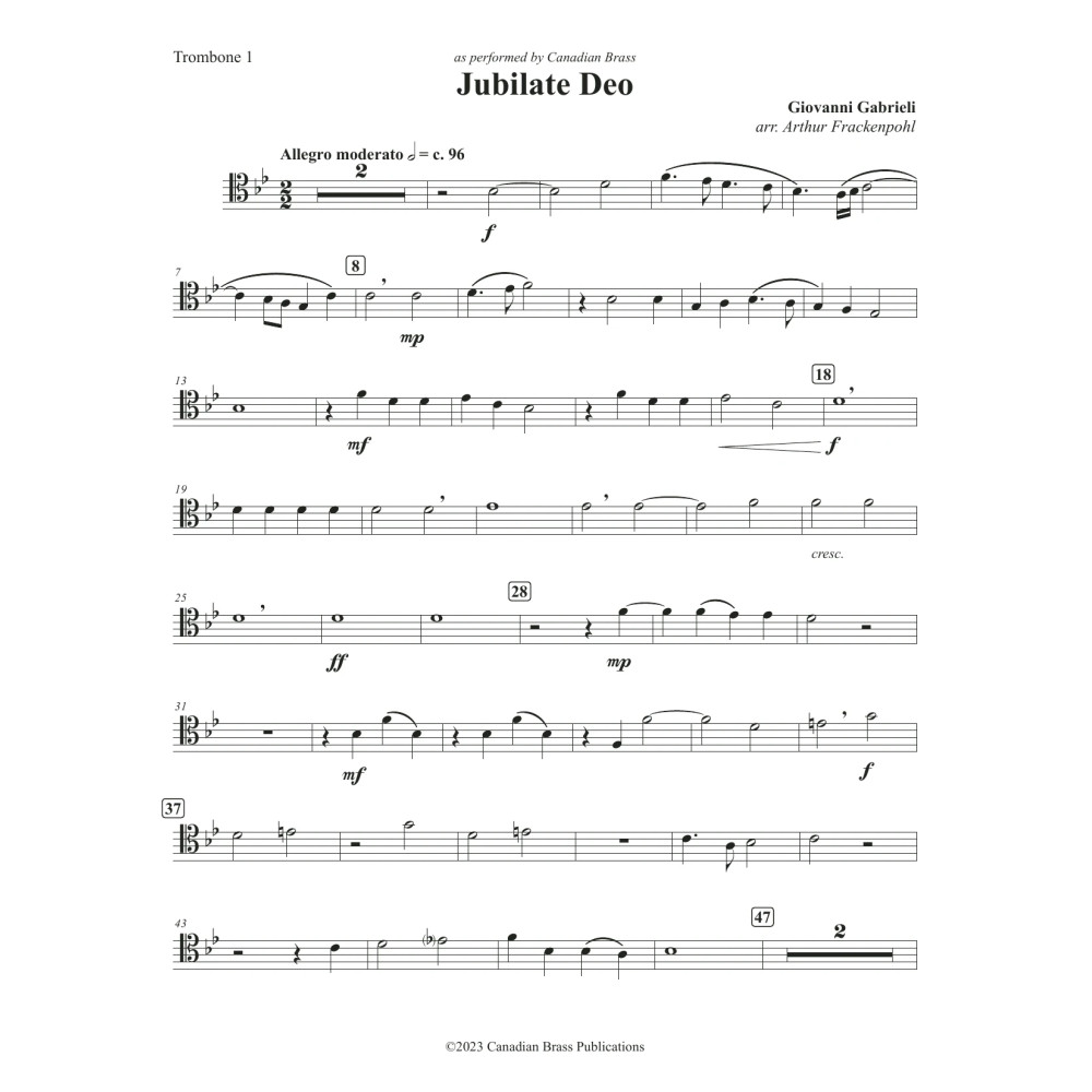Jubilate Deo - Trombone 1