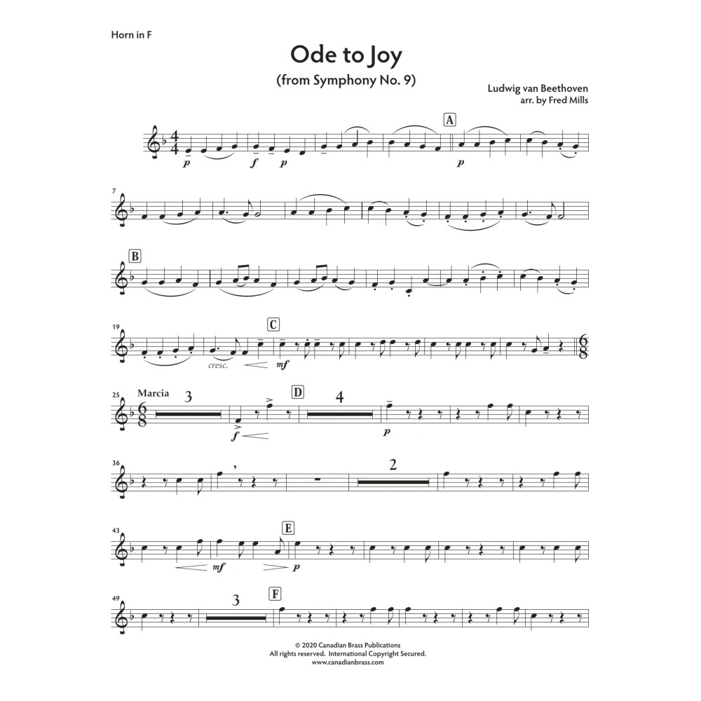 Ode to Joy - F Horn
