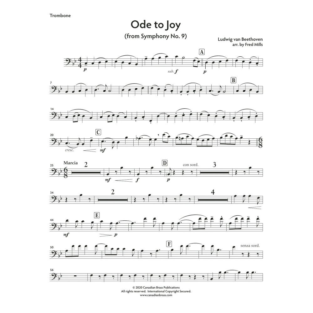 Ode to Joy - Trombone