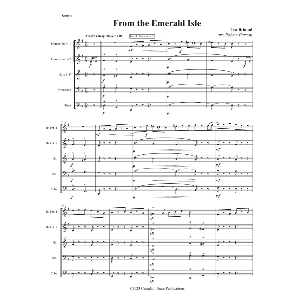 From The Emerald Isle - Full Score