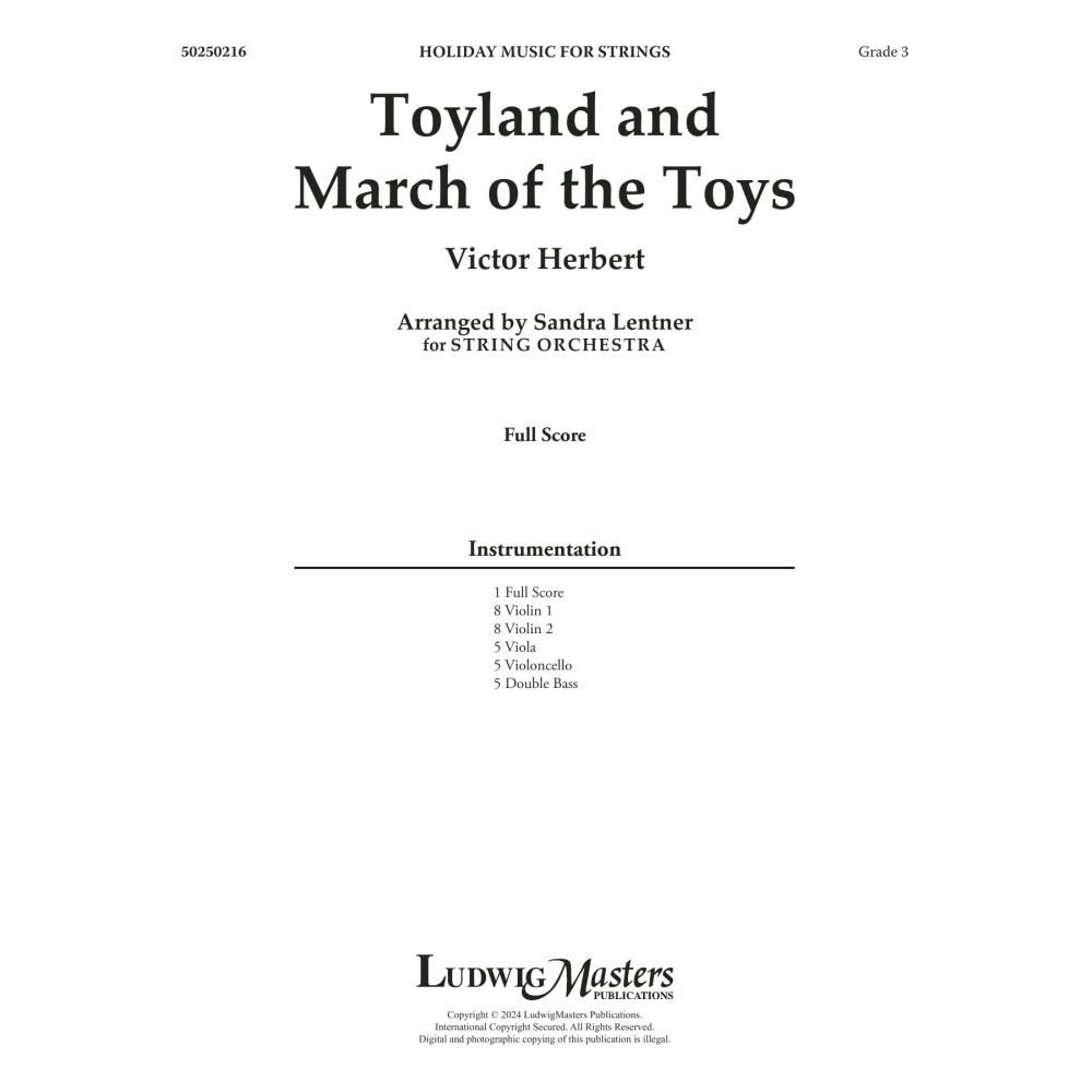Toyland and March Of The Toys (arr. Sandra Lentner) - Full Score