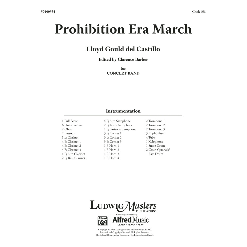Prohibition Era March (arr. Clarence Barber) - Full Score