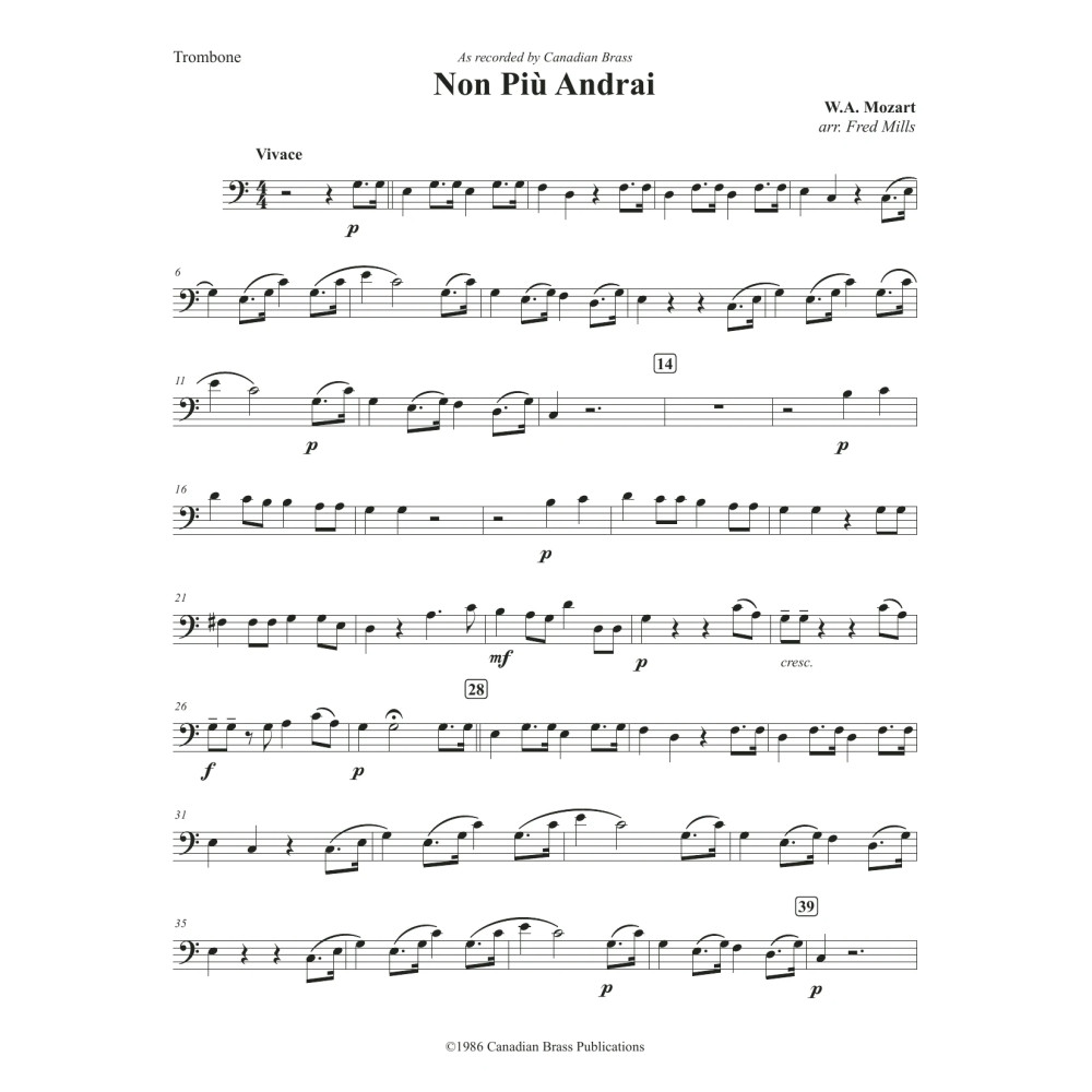 Non Più Andrai - Trombone