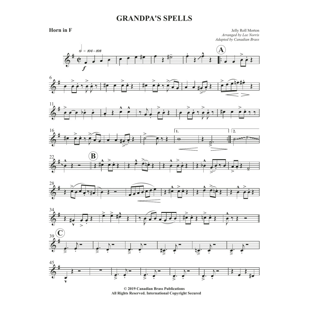 Grandpa's Spells - F Horn