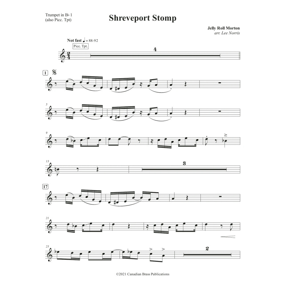 Shreveport Stomp - Bb Trumpet 1 / Piccolo Tpt.
