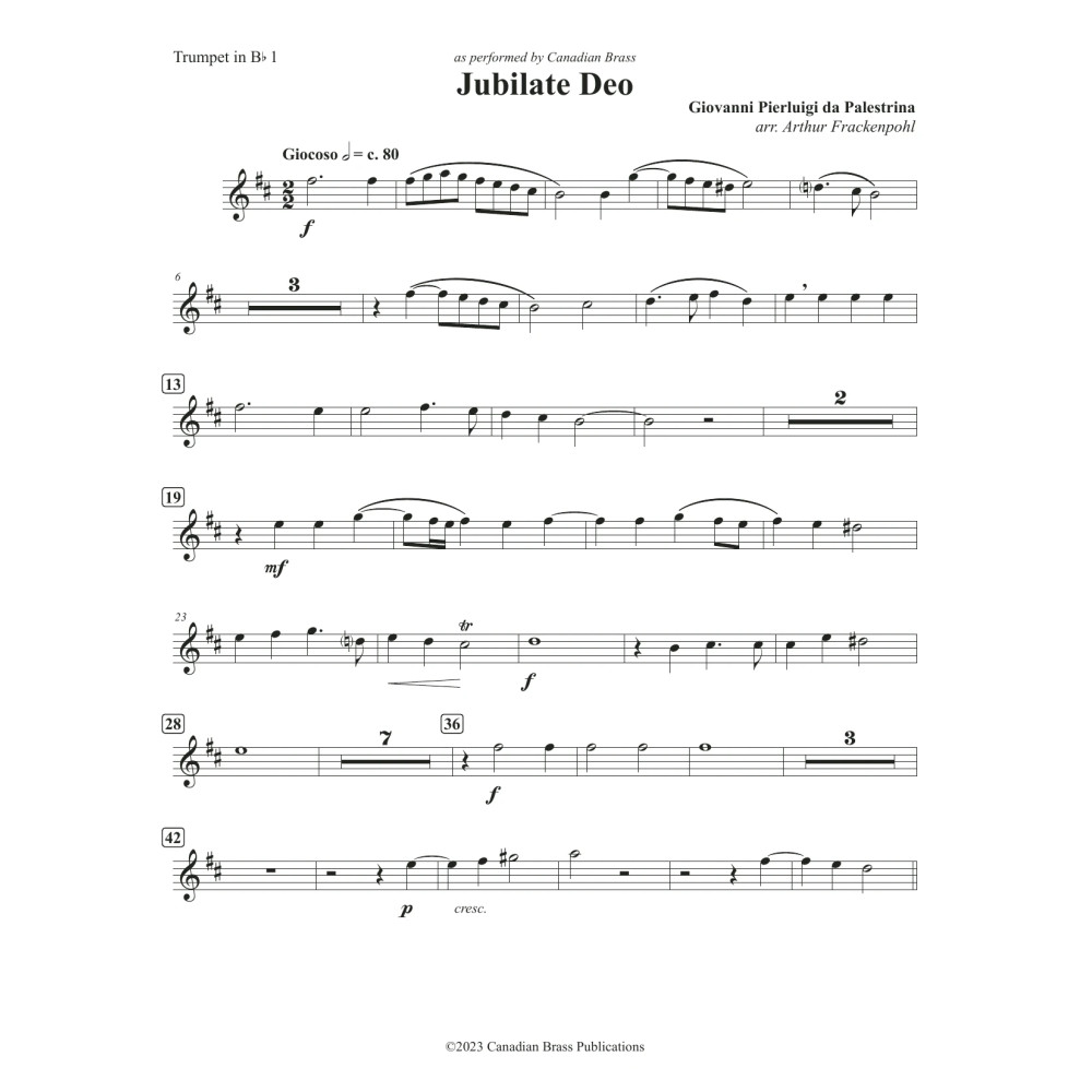 Jubilate Deo (Double Quintet) - Bb Trumpet 1