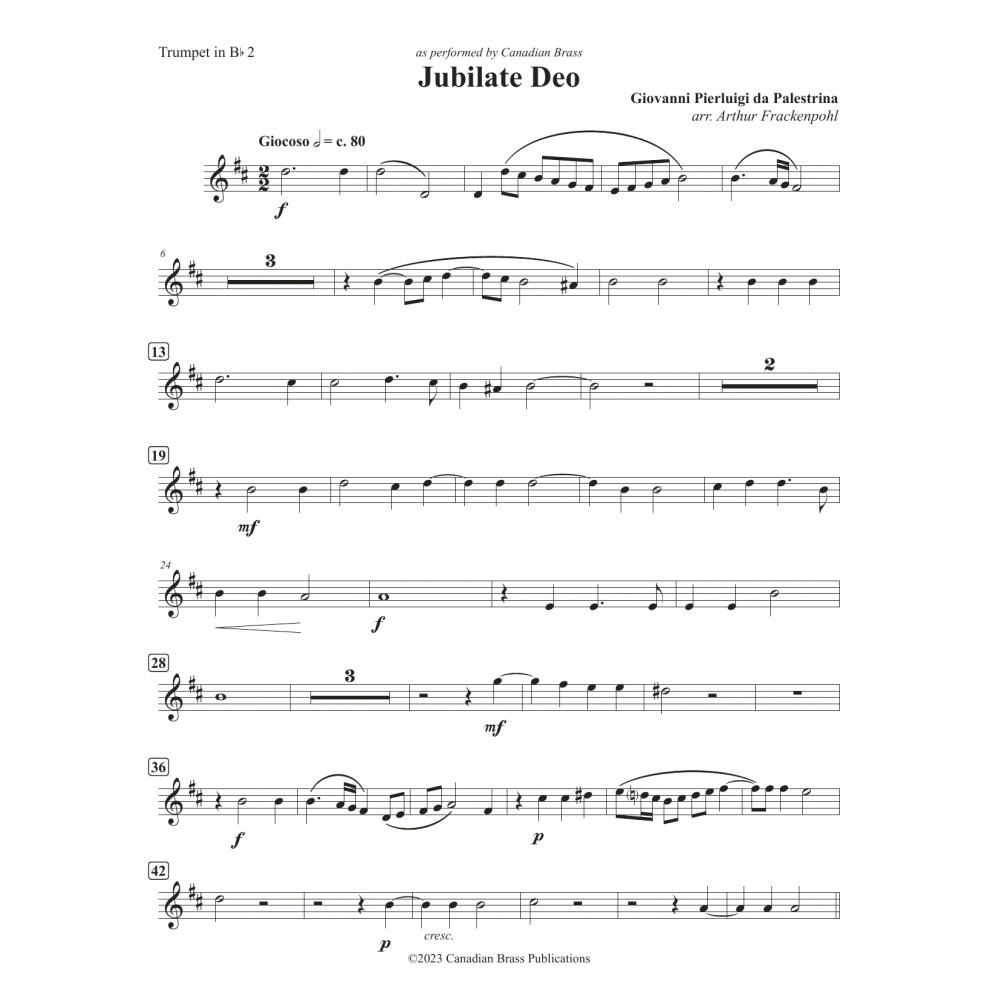 Jubilate Deo (Double Quintet) - Bb Trumpet 2