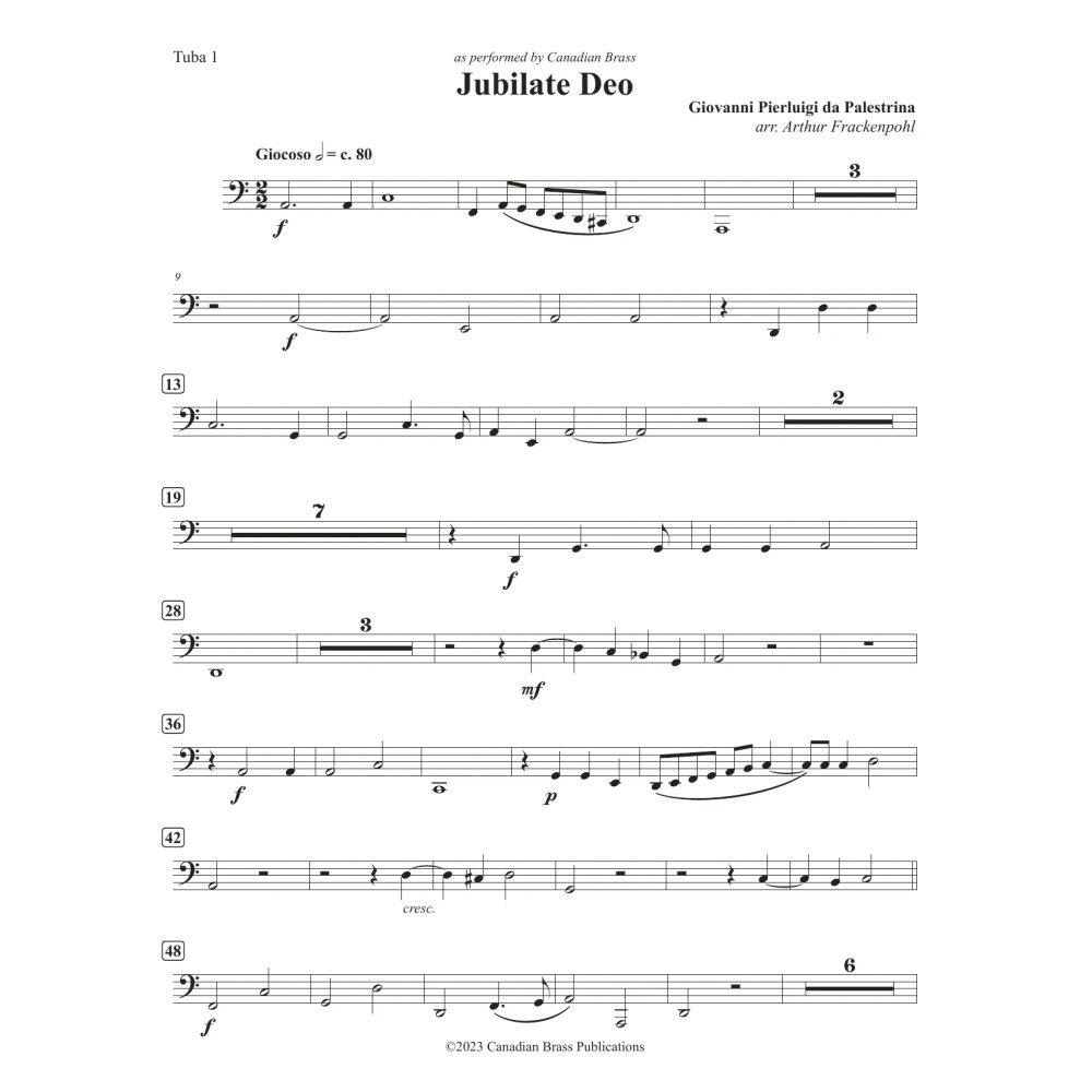 Jubilate Deo (Double Quintet) - Tuba 1