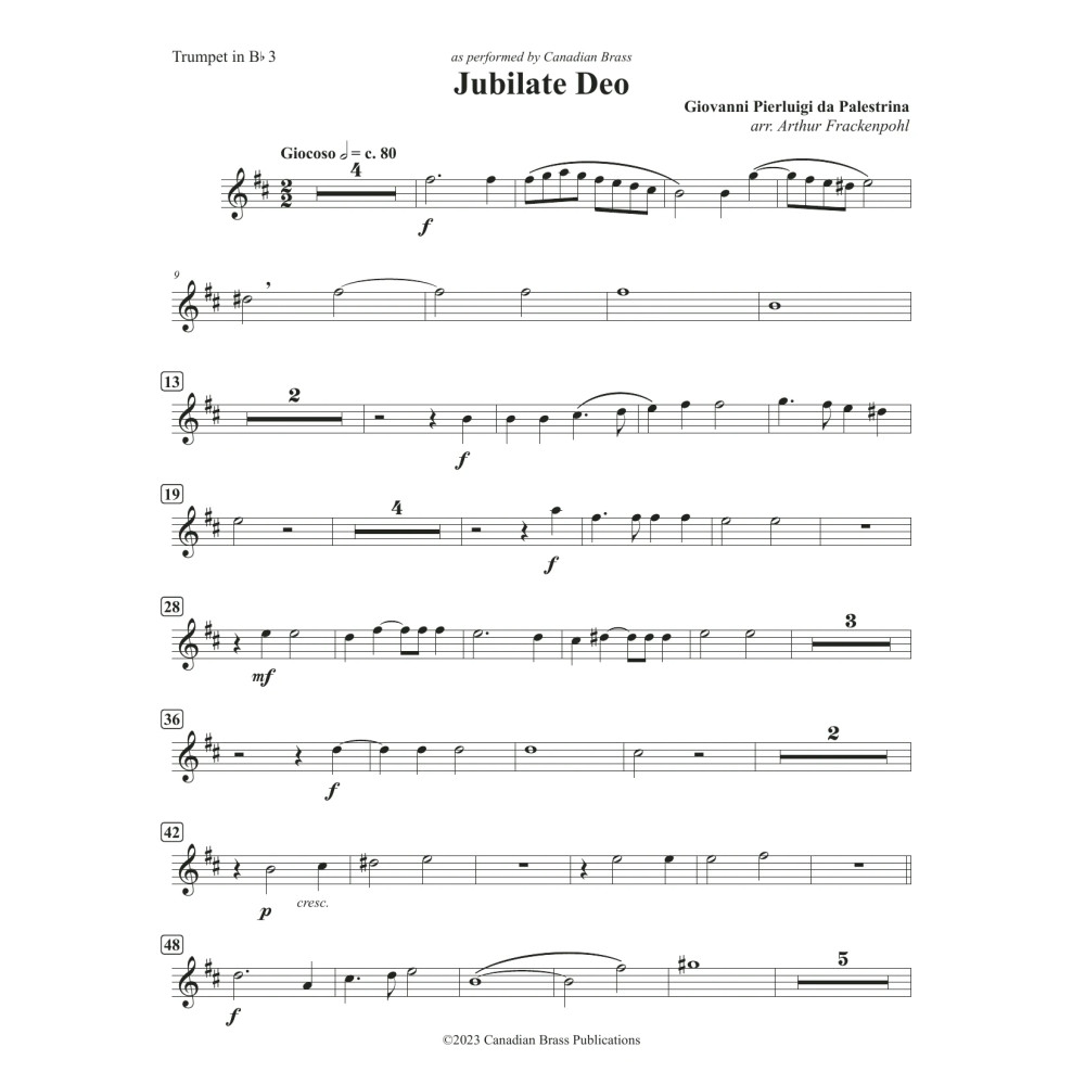 Jubilate Deo (Double Quintet) - Bb Trumpet 3