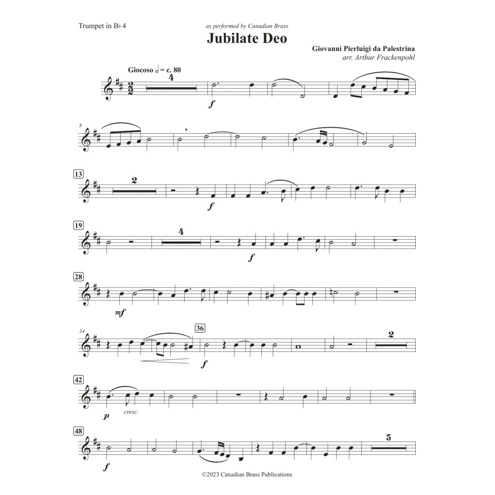 Jubilate Deo (Double Quintet) - Bb Trumpet 4