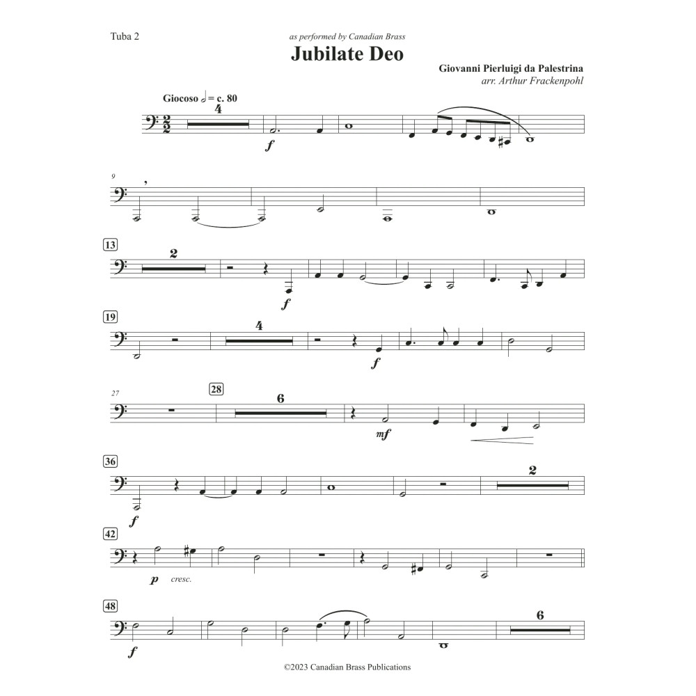 Jubilate Deo (Double Quintet) - Tuba 2