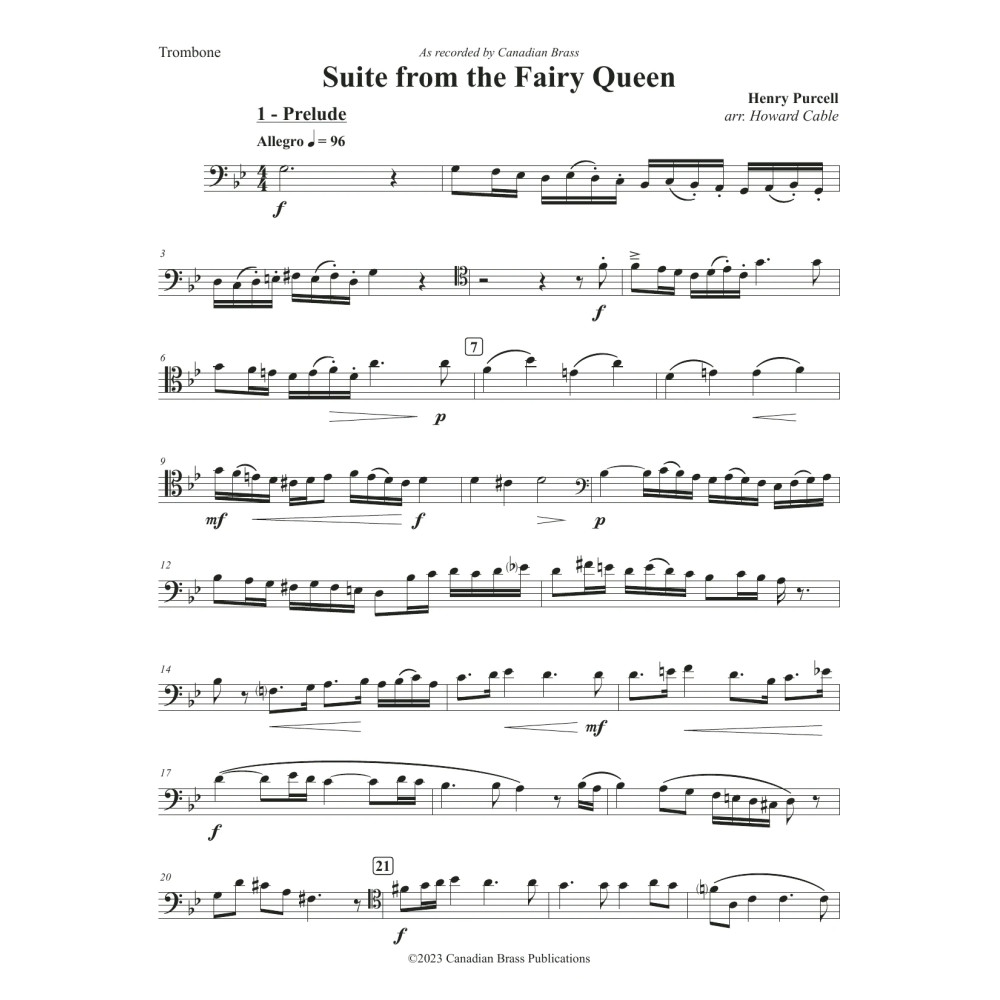 Suite from the Fairy Queen - Trombone