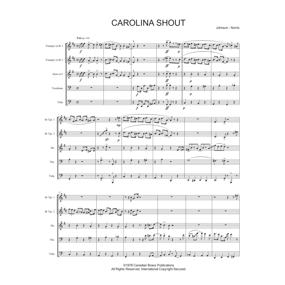 Carolina Shout - Full Score