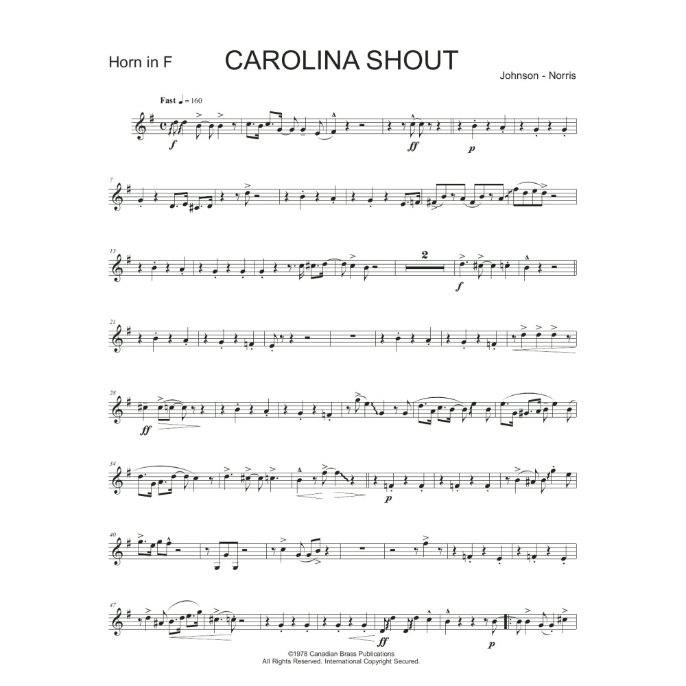 Carolina Shout - F Horn